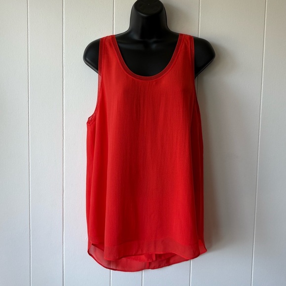 Babaton Silk Orange/Red Tank Top | Size Large - Picture 1 of 5